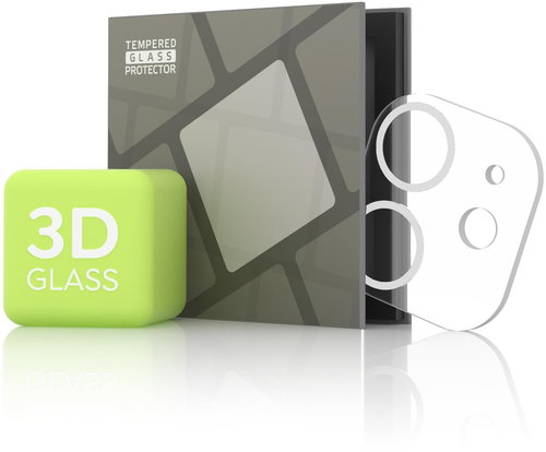 Tempered Glass Protector for iPhone 11 / 12 mini camera, silver - Camera Glass - Main image