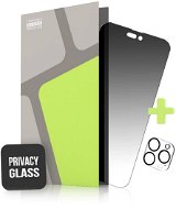 Tempered Glass Protector na iPhone 14 Pro, Privacy Glass + sklo na kameru (Case Friendly) - Ochranné sklo