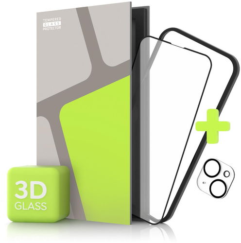 Tempered Glass Protector pro iPhone 14, 3D Glass + sklo na kameru (Case Friendly) - Ochranné sklo na objektiv - Hlavní obrázek
