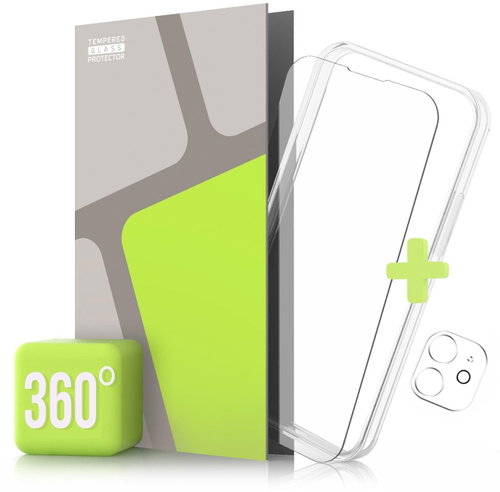 Tempered Glass Protector 360° for iPhone 12 + camera glass + protective frame - Glass Screen Protector - Main image