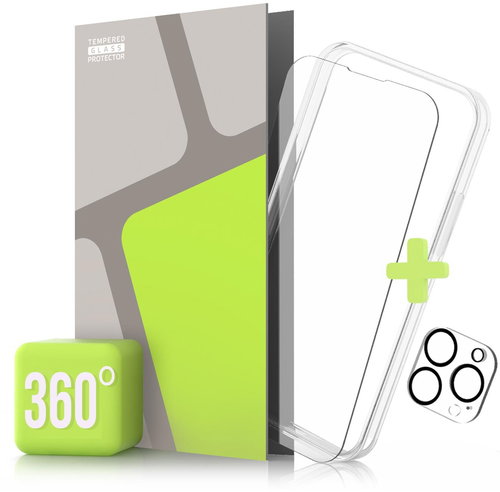 Tempered Glass Protector 360° for iPhone 14 Pro Max + camera glass + protective frame - Glass Screen Protector - Main image