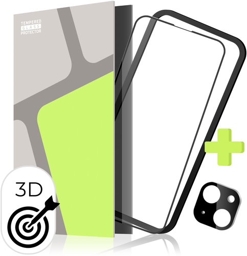 Tempered Glass Protector for iPhone 15 + camera glass + installation frame (Case Friendly) - Glass Screen Protector - Main image