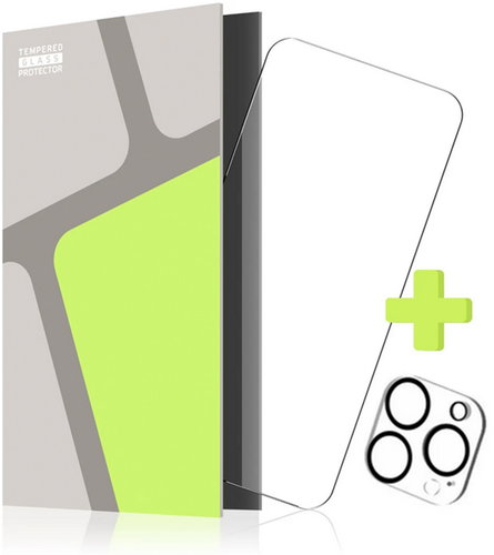 Tempered Glass Protector for iPhone 15 Pro + camera glass (compatible with the case) - Glass Screen Protector - Main image