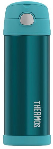 THERMOS FUNtainer children’s thermos flask with straw, 0.47 l, turquoise - Children's Thermos - Main image