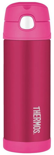 THERMOS FUNtainer Children's Thermos Flask with Straw 0.47L, Pink - Children's Thermos - Main image
