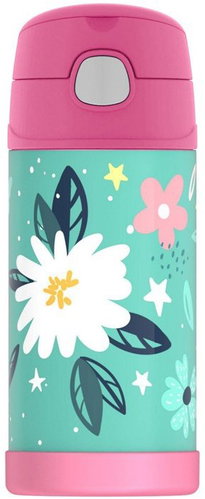 THERMOS FUNtainer Children's Thermos Flask with Straw 0.355L, Wild Flowers - Children's Thermos - Main image