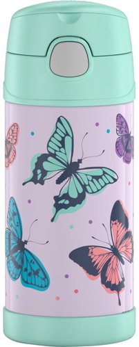 THERMOS FUNtainer Children's Thermos with Straw 0.355L, Butterfly - Children's Thermos - Main image