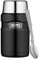 THERMOS Stainless King 0.71L Food Flask with Folding Spoon and Cup, Matte Black - Insulated Food Jar