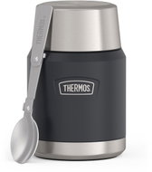 THERMOS ICON Food Flask 0.47L with Folding Spoon and Cup, Granite - Insulated Food Jar