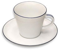 Thun Set of Cups and Saucers 260ml 6 pcs TOM I., Blue Line - Set of Cups