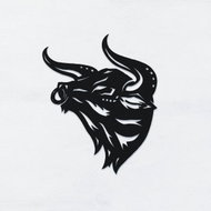 Černý kovový obraz Bull - 43 × 36 cm - Painting