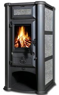 TIM SISTEM Lederata ECO, grey, 8,1 kW, flue 120 mm - Wood Stove