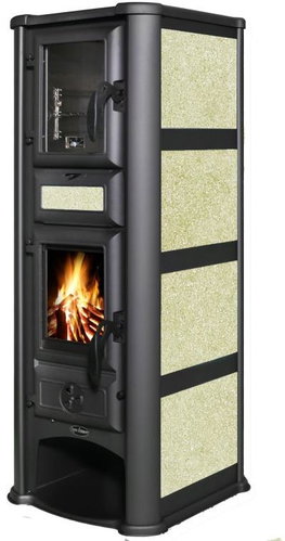 TIM SISTEM Lederata Plus ECO, beige, 8,2 kW, flue 120 mm - Wood Stove - Main image
