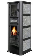 TIM SISTEM Lederata Plus ECO 8,2 kW, grey, flue 120 mm - Wood Stove
