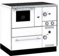 ALFA PLAM stove ALFA TERM NEW 27 with heat exchanger 27 kW - left, white - Solid Fuel Stove