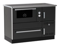 ALFA PLAM stove ALFA TERM 35 with heat exchanger 32 kW - left, anthracite - Solid Fuel Stove