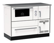ALFA PLAM stove ALFA TERM 35 with heat exchanger 32 kW - left, white - Solid Fuel Stove