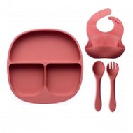 Children's silicone colour set with plate - Pearl pink - Children's Bowl