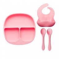 Children's silicone colour set with plate - Light pink - Children's Bowl