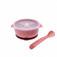 Baby silicone bowl with lid and spoon - Pearl pink - Children's Bowl