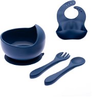 Children's silicone colour set with bowl - Dark blue - Children's Bowl