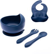 Children's silicone colour set with bowl - Dark blue - Children's Bowl