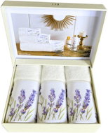 Tivolyo Home - Dárková sada malých ručníků LAVENDER GARDEN, 3 ks, bílá - Towel Set