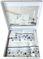 Tivolyo Home Dárková sada ručník a osuška WHITE FLOWERS 3 ks, bílá - Towel Set