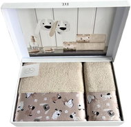 Tivolyo Home - Dětská dárková sada ručník a osuška BEAGLE, 2 ks, béžová - Towel Set