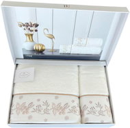 Tivolyo Home - Dárková sada ručník a osuška MOTIF, 2 ks, bílá - Towel Set