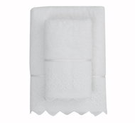 Soft Cotton Towel FREYA with lace 50 × 100 cm, cream - Towel