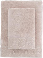 Soft Cotton Towel HERA with lace 50 × 100 cm, beige - Towel