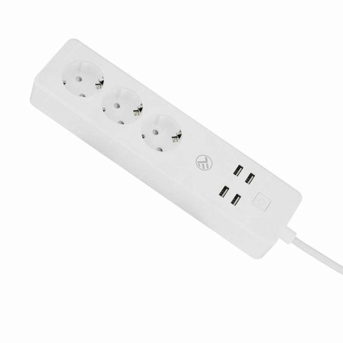 Tellur WiFi Smart Power Strip, 3x socket, 4x USB 4A, 2200W, 10A, 1.8m, white Main image Tellur WiFi Smart Power Strip, 3x socket, 4x USB 4A, 2200W, 10A, 1.8m, white - Smart Socket - Main image