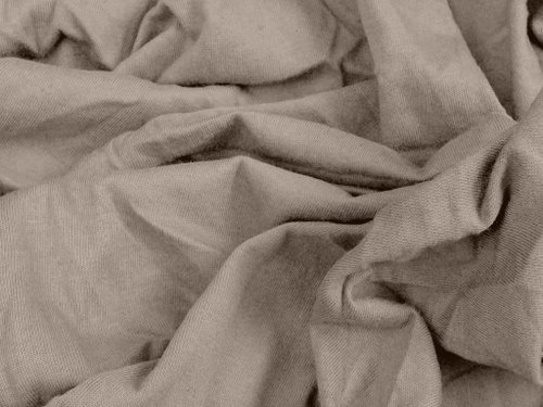 TEXTILOMANIE Jersey Sheet 90 × 200 cm, sand - Bedsheet - Main image