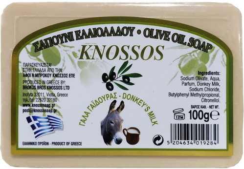 KNOSSOS Greek olive soap with donkey milk 100 g - Bar Soap - Main image