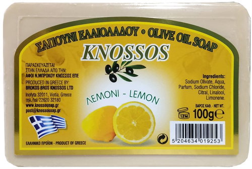 KNOSSOS Greek olive soap with the scent of lemon 100 g - Bar Soap - Main image