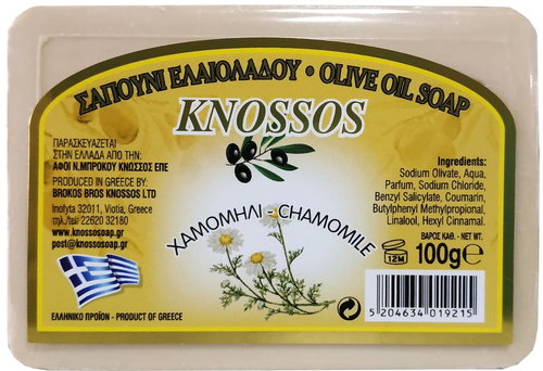 KNOSSOS Greek olive soap with the scent of chamomile 100 g - Bar Soap - Main image