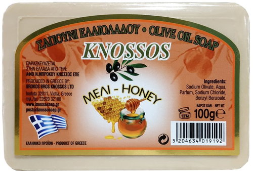 KNOSSOS Greek olive soap with the scent of honey 100 g - Bar Soap - Main image