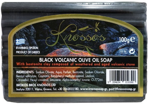 KNOSSOS Greek black olive soap with bentonite clay 100 g - Bar Soap - Main image