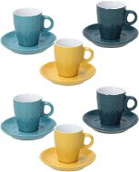 Tognana Set of 6 Coffee Cups 90ml with Saucers RELIEF MAYA - Set of Cups