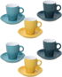 Tognana Set of 6 Coffee Cups 90ml with Saucers RELIEF MAYA - Set of Cups