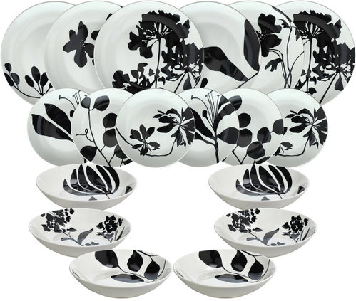 Tognana NOIR BLOOM 18-Piece Dinner Set - Dish Set - Main image