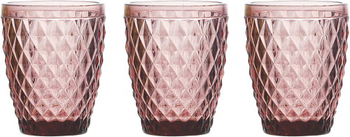 Tognana Sklenice 3 ks set růžové 260 ml DIAMOND CICLAMINO - Glass - Main image