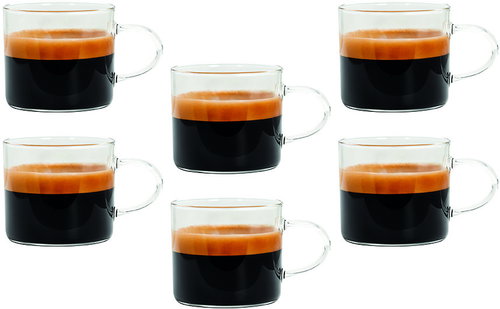 Tognana LYRA Borosilicate Glass Coffee Cups, 100ml, Transparent, Set of 6 - Csésze készlet - Fő fotó