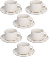 Tognana EDGE BIANCO White Tea Cups and Saucers Set of 6, 220ml - Set of Cups