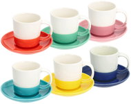 Tognana RAINBOW Set of 6 Coffee Cups and Saucers, Multicoloured, 110ml - Set of Cups