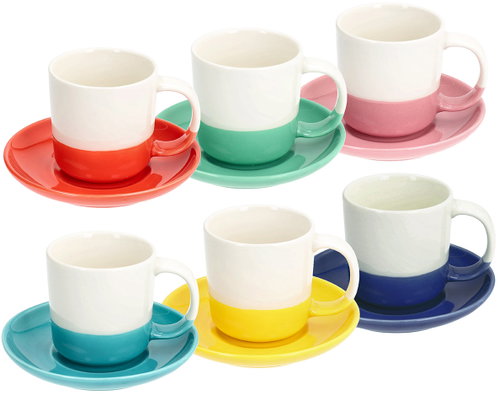 Tognana Set mit 6 Kaffeetassen und Untertassen RAINBOW, mehrfarbig, 110 ml - Tassen-Set - Hauptbild