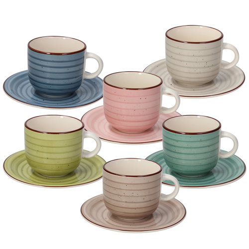 Tognana URBAN PASTEL Teetassen und Untertassen 6er-Set mehrfarbig 220 ml - Tassen-Set - Hauptbild