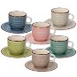 Set of Cups Tognana URBAN PASTEL Sada šálků na čaj s podšálky 6 ks vícebarevné 220 ml  - Sada šálků