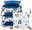 Blue bears pillow mat